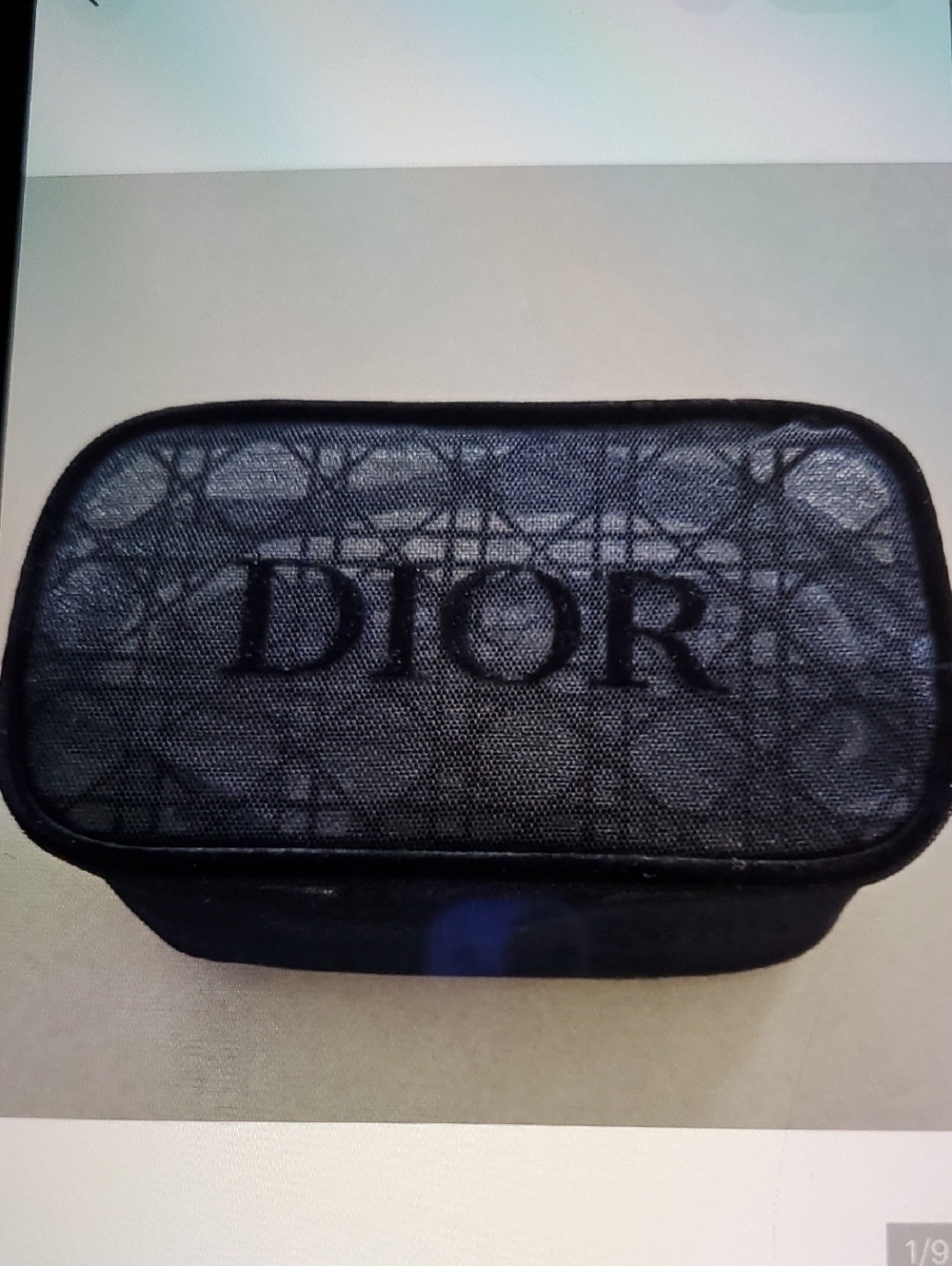 Dior Black Mesh Travel Pouch with Logo